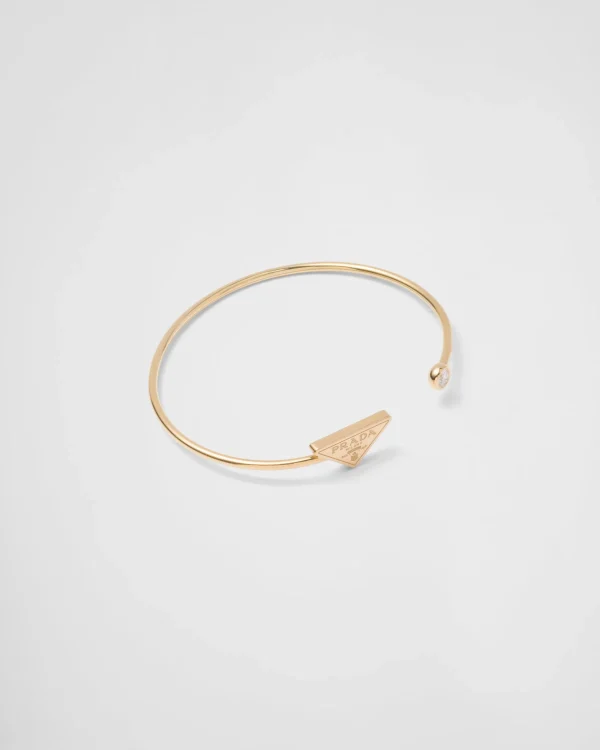 Bracelets*Prada Eternal Gold bangle bracelet in yellow gold with diamond Gold/white