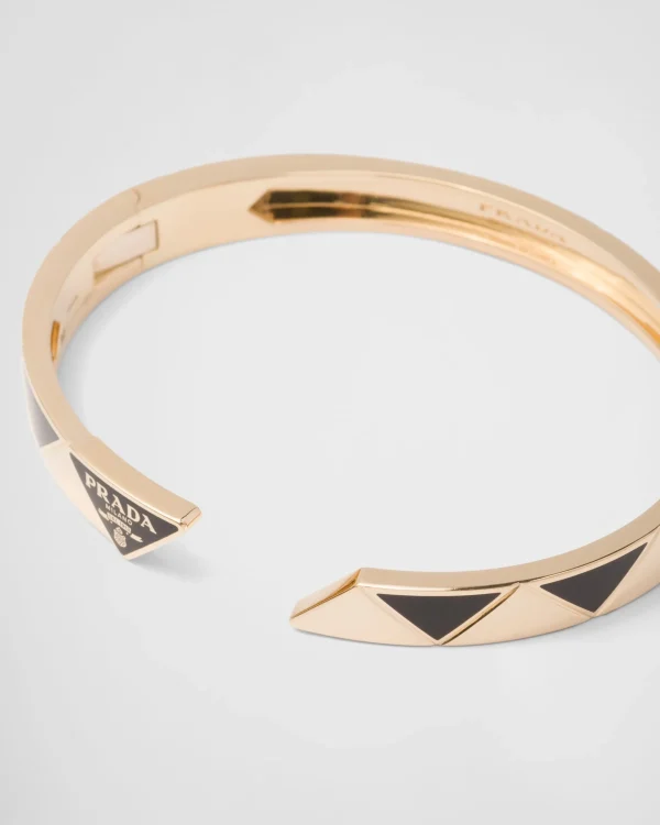 Bracelets*Prada Eternal Gold bangle bracelet in yellow gold with ceramic elements Gold/black