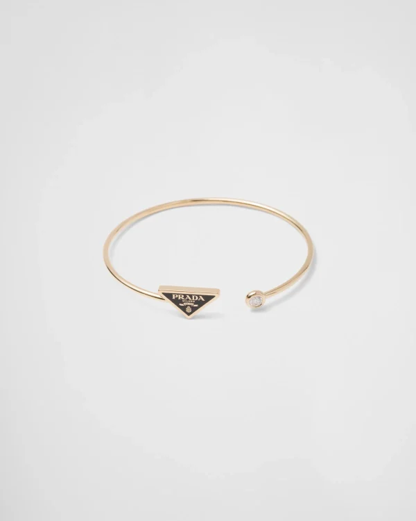 Bracelets*Prada Eternal Gold bangle bracelet in yellow gold with diamond Gold/black/white