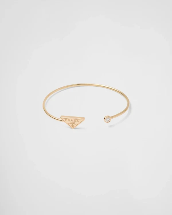 Bracelets*Prada Eternal Gold bangle bracelet in yellow gold with diamond Gold/white