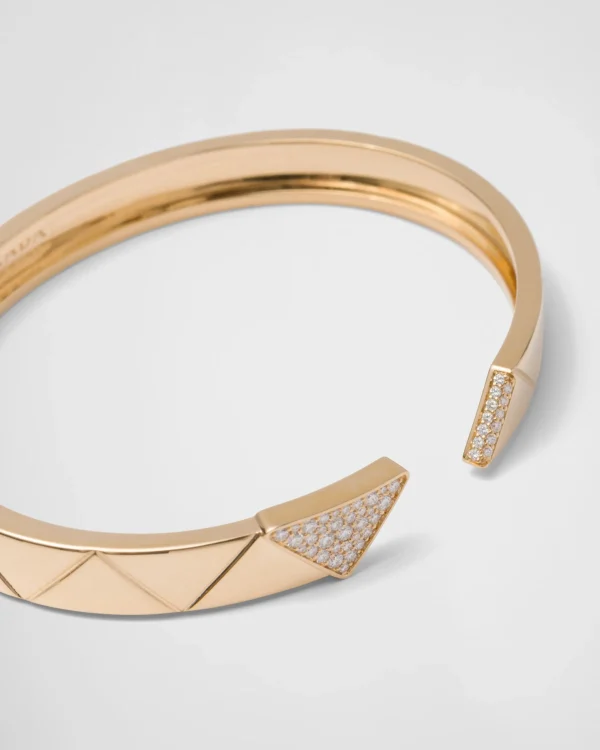 Bracelets*Prada Eternal Gold bangle bracelet in yellow gold with diamonds Gold/white