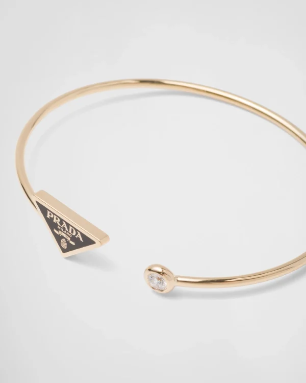 Bracelets*Prada Eternal Gold bangle bracelet in yellow gold with diamond Gold/black/white