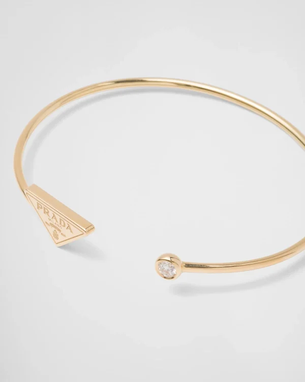 Bracelets*Prada Eternal Gold bangle bracelet in yellow gold with diamond Gold/white