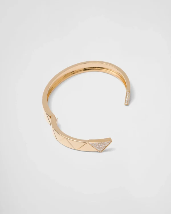 Bracelets*Prada Eternal Gold bangle bracelet in yellow gold with diamonds Gold/white