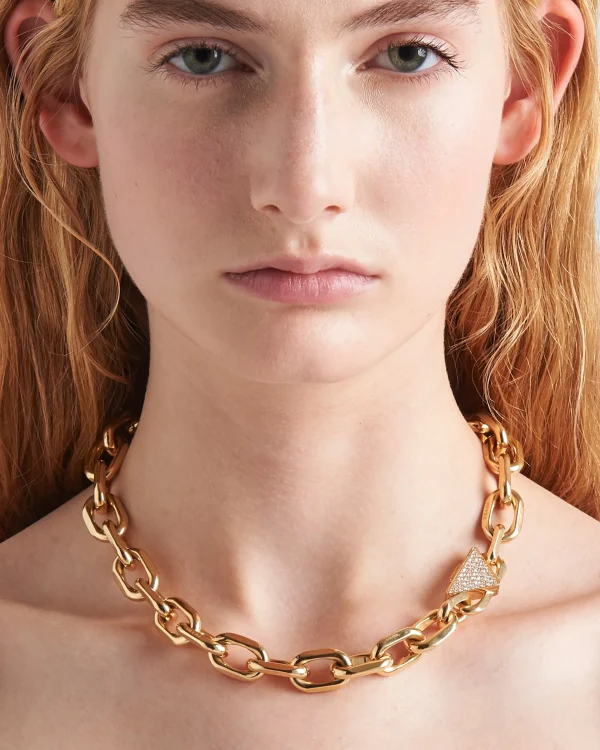 Necklaces*Prada Eternal Gold chain necklace in yellow gold with diamonds Gold/white