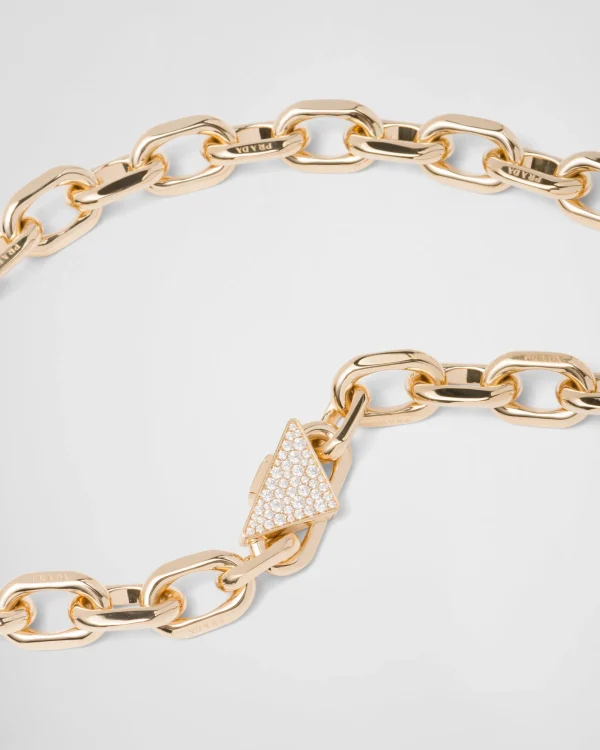 Necklaces*Prada Eternal Gold chain necklace in yellow gold with diamonds Gold/white