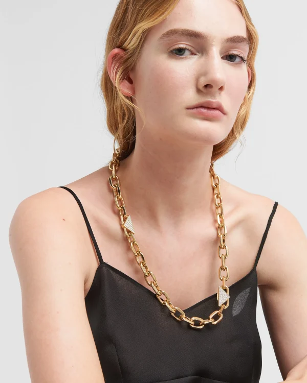 Necklaces*Prada Eternal Gold chain necklace in yellow gold with diamonds Gold/white