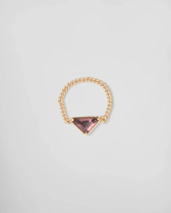 Rings*Prada Eternal Gold chain ring in yellow gold with amethyst Gold/methyst