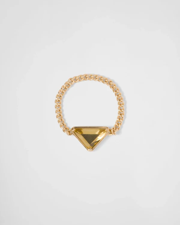 Rings*Prada Eternal Gold chain ring in yellow gold with green quartz Gold/greenquartz