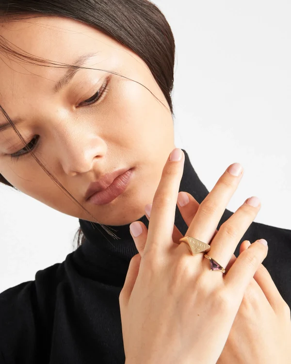 Rings*Prada Eternal Gold chain ring in yellow gold with amethyst Gold/methyst