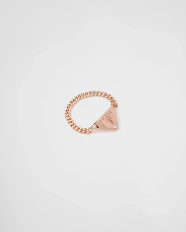 Rings*Prada Eternal Gold chain ring in pink gold with diamonds Rosegold/white