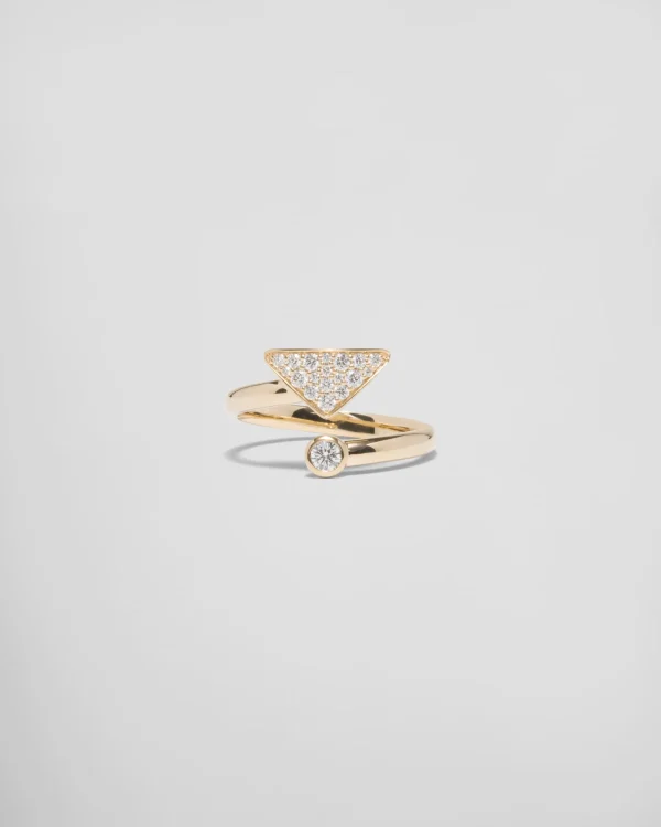 Rings*Prada Eternal Gold contrarié ring in yellow gold with diamonds Gold/white