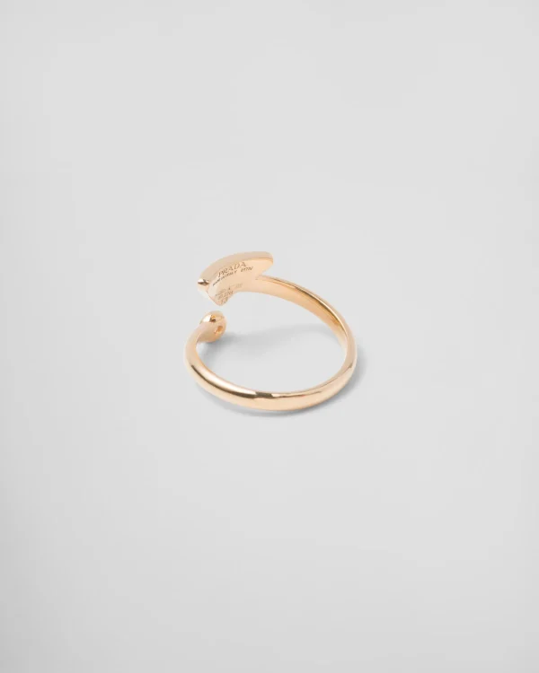 Rings*Prada Eternal Gold contrarié ring in yellow gold with diamonds Gold/white