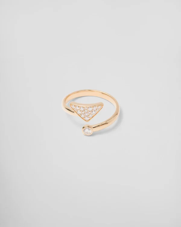 Rings*Prada Eternal Gold contrarié ring in yellow gold with diamonds Gold/white