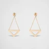 Earrings And Brooches*Prada Eternal Gold cut-out drop earrings in yellow gold with diamonds Gold/white