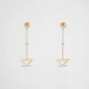 Earrings And Brooches*Prada Eternal Gold cut-out drop earrings in yellow gold with diamonds Gold/white