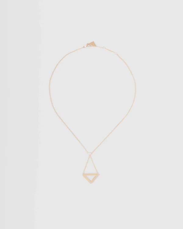 Necklaces*Prada Eternal Gold cut-out pendant necklace in yellow gold Gold/white