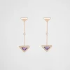 Earrings And Brooches*Prada Eternal Gold drop earrings in yellow gold with diamonds and amethyst Gold/methyst