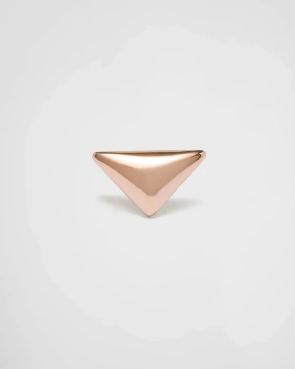 Earrings And Brooches*Prada Eternal Gold nano triangle mono earring in pink gold Rosegold