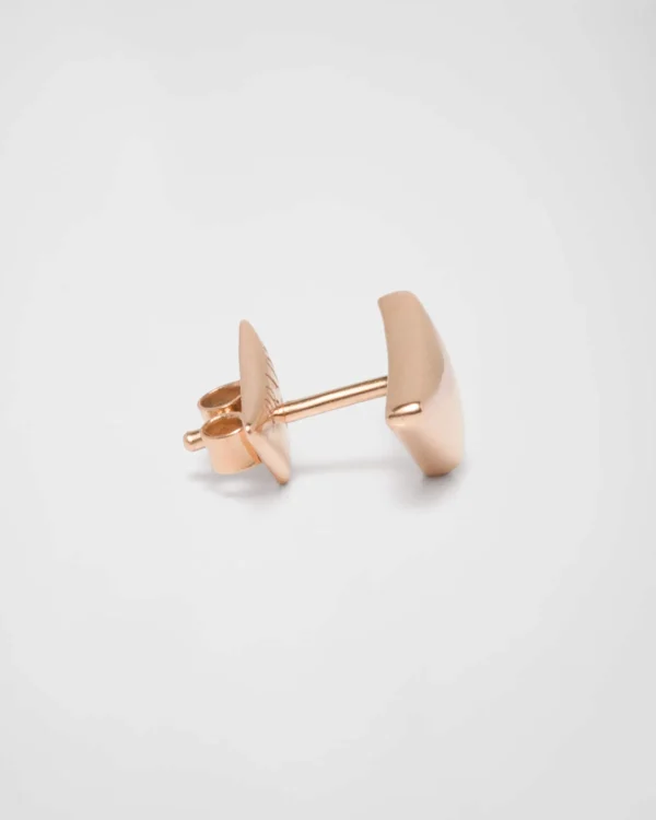 Earrings And Brooches*Prada Eternal Gold nano triangle mono earring in pink gold Rosegold