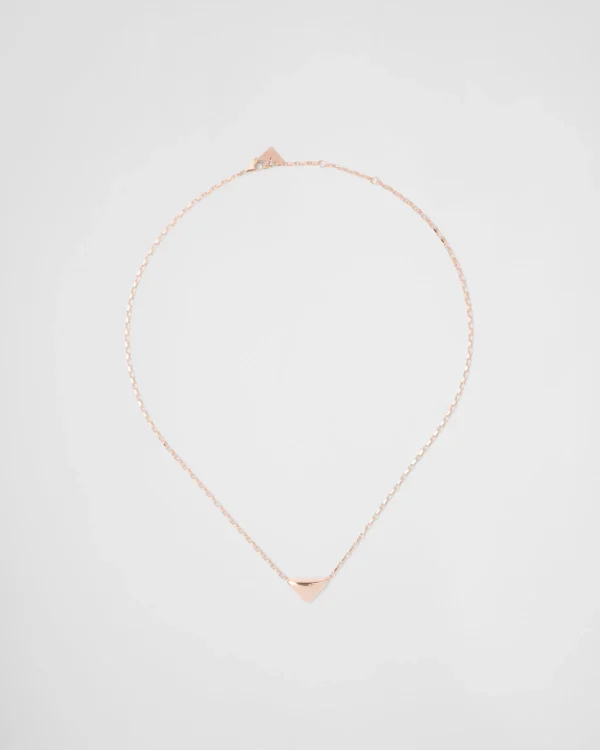 Necklaces*Prada Eternal Gold necklace in pink gold with mini triangle pendant Rosegold