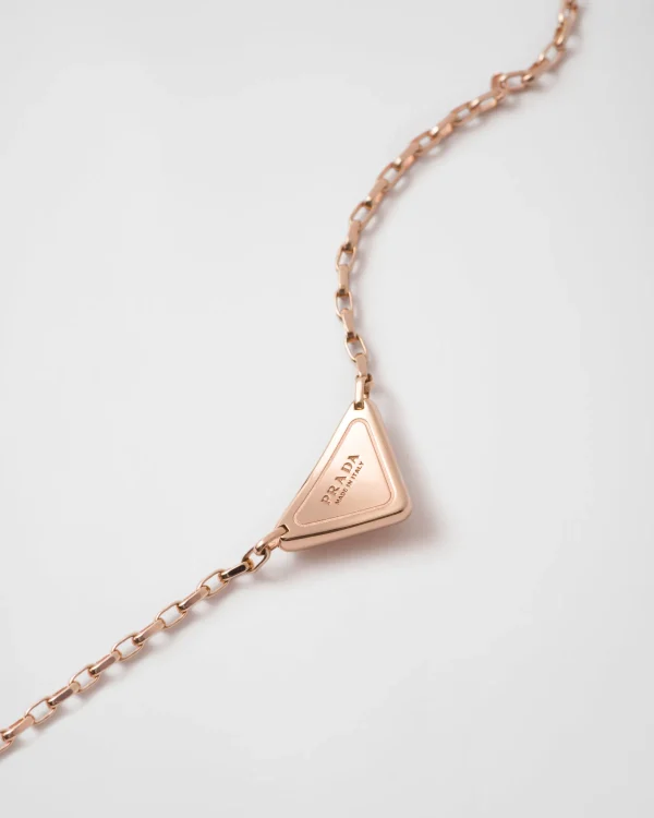 Necklaces*Prada Eternal Gold necklace in pink gold with mini triangle pendant Rosegold