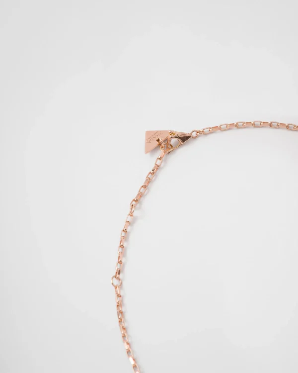 Necklaces*Prada Eternal Gold necklace in pink gold with mini triangle pendant Rosegold