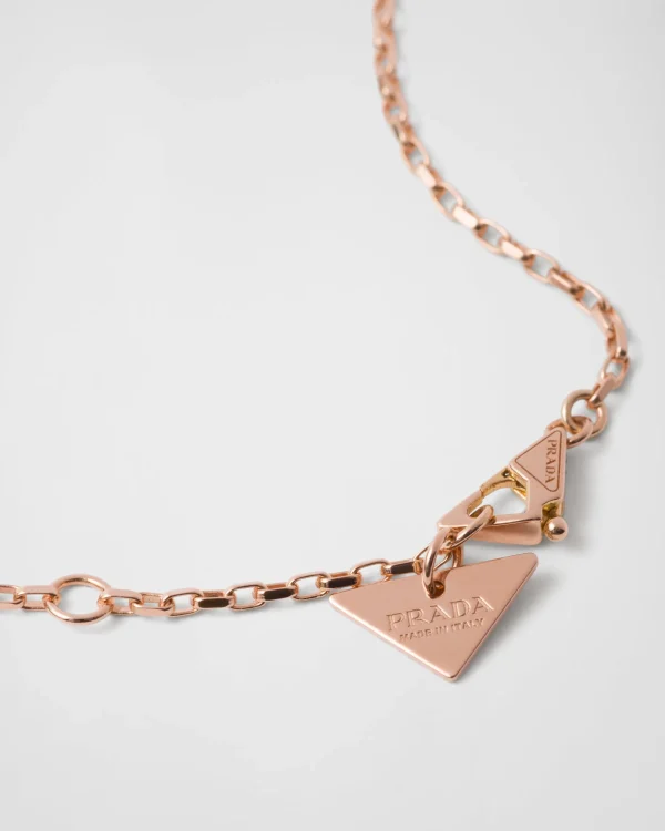 Necklaces*Prada Eternal Gold necklace in pink gold with nano triangle pendant Rosegold