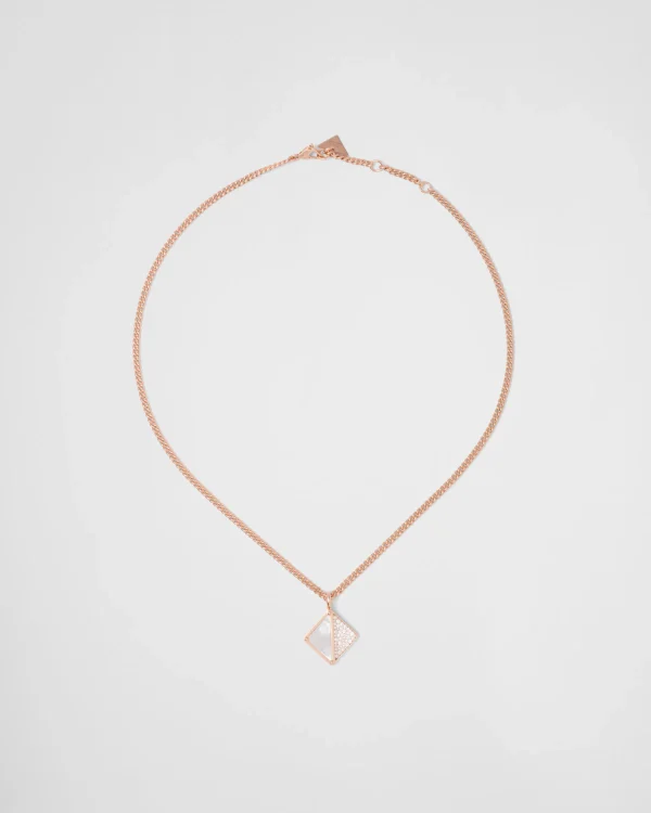 Necklaces*Prada Eternal Gold pendant necklace in pink gold with diamonds and mother-of-pearl Goldpink/mop/white