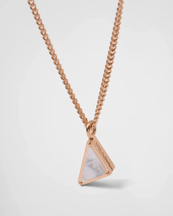 Necklaces*Prada Eternal Gold pendant necklace in pink gold with diamonds and mother-of-pearl Goldpink/mop/white