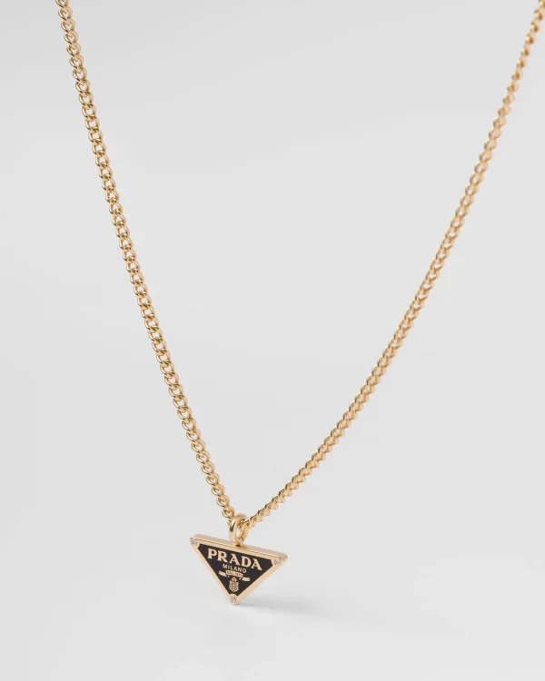 Necklaces*Prada Eternal Gold pendant necklace in yellow gold with diamonds Gold/black/white