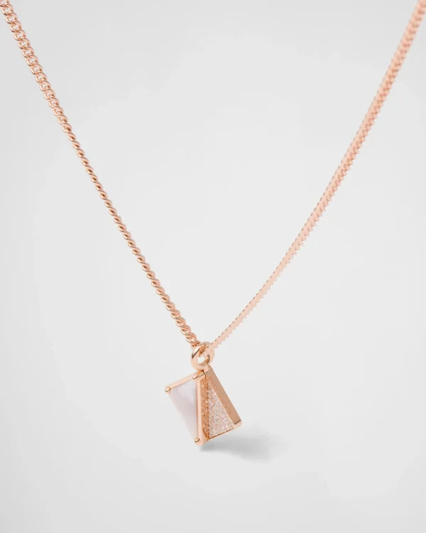 Necklaces*Prada Eternal Gold pendant necklace in pink gold with diamonds and mother-of-pearl Goldpink/mop/white