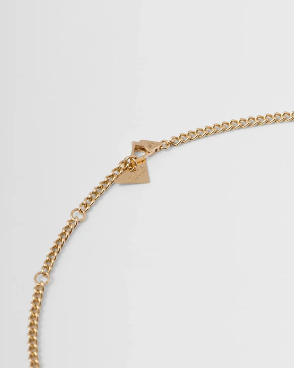 Necklaces*Prada Eternal Gold pendant necklace in yellow gold with diamonds Gold/black/white