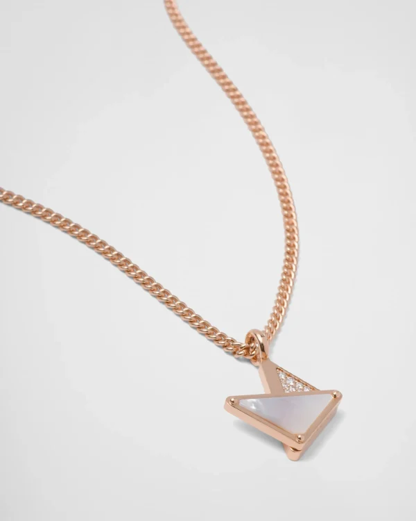 Necklaces*Prada Eternal Gold pendant necklace in pink gold with diamonds and mother-of-pearl Goldpink/mop/white