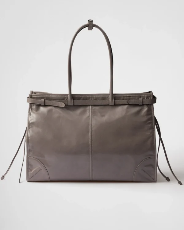 Briefcases | Briefcases*Prada Extra large leather handbag Pewter