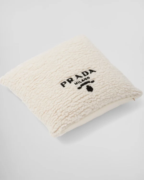 Games And Home Accessories*Prada Faux-fur cashmere and wool throw pillow Tan/black