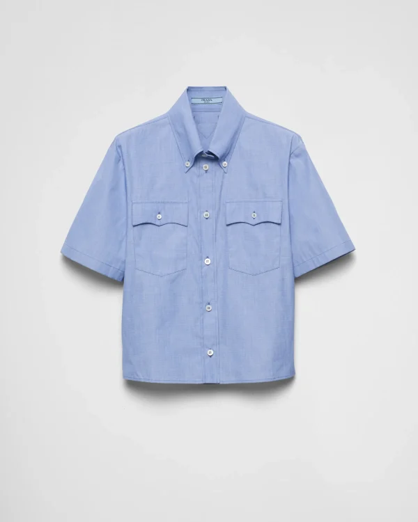 Shirts And Tops*Prada Fil-à-fil cotton shirt Sapphireblue