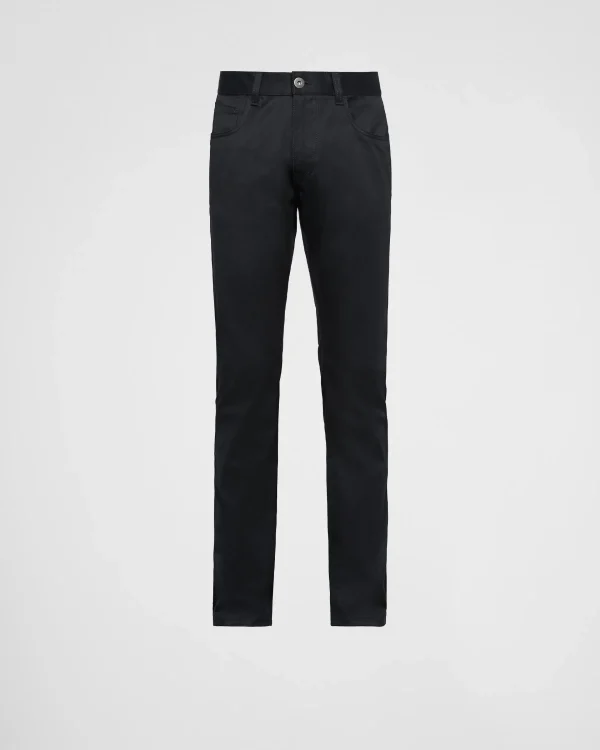 Denim*Prada Five-pocket stretch drill jeans Black