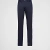 Denim*Prada Five-pocket stretch drill jeans Navy