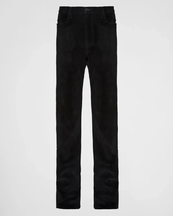 Denim*Prada Five-pocket velvet denim jeans Black