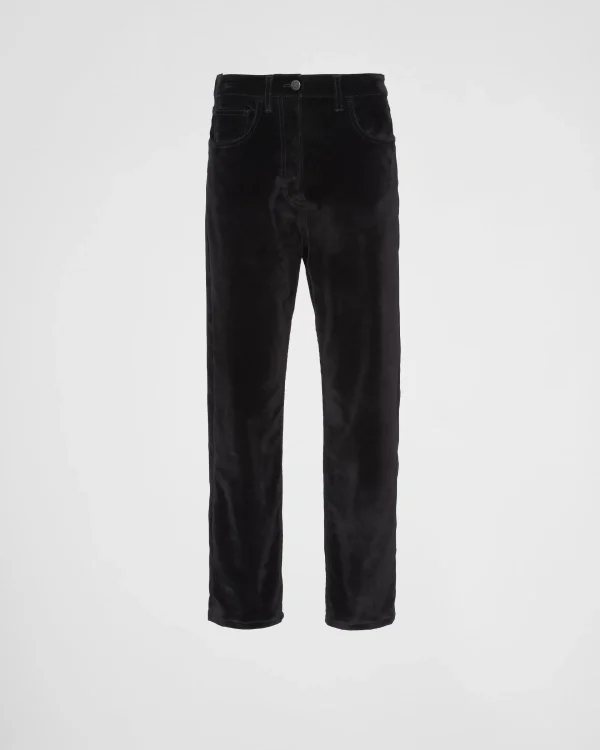 Denim*Prada Five-pocket velvet denim jeans Black