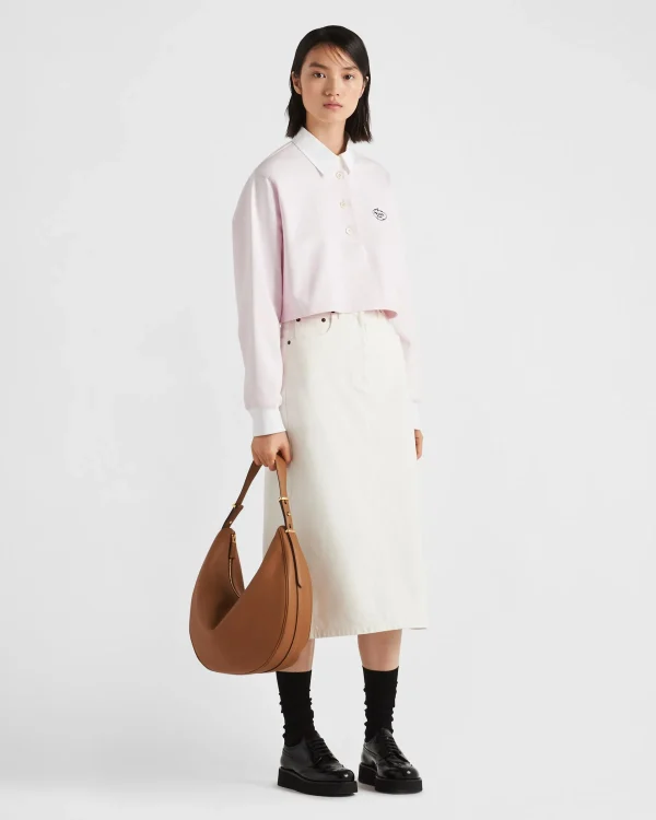 Denim*Prada Flared denim skirt White