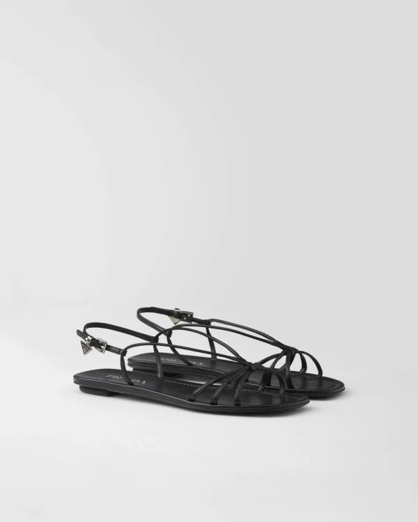 Sandals*Prada Flat leather sandals Black