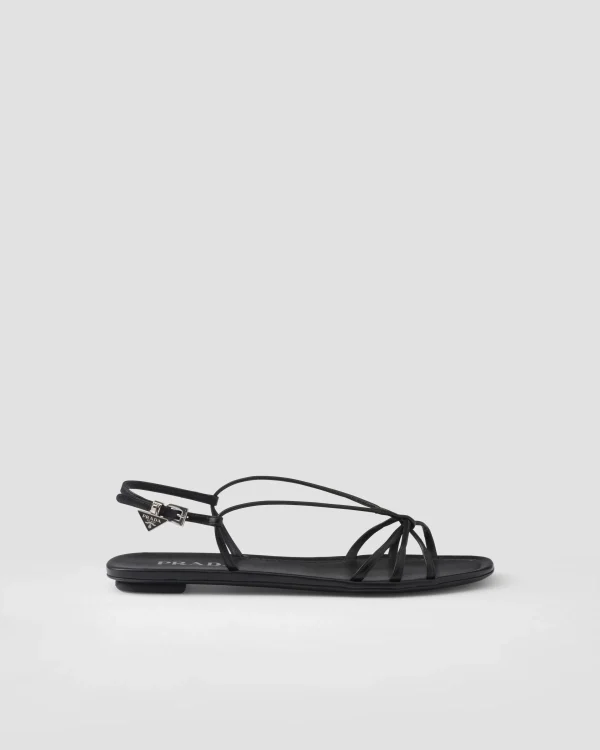 Sandals*Prada Flat leather sandals Black