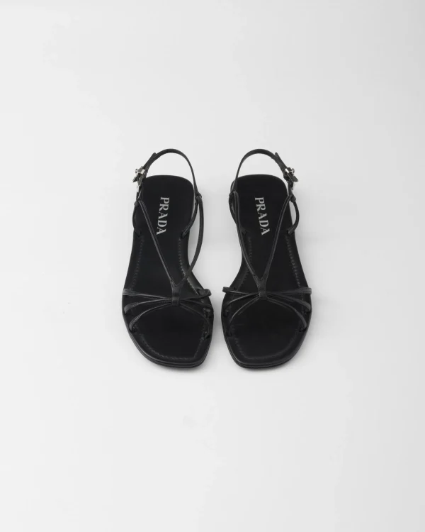 Sandals*Prada Flat leather sandals Black