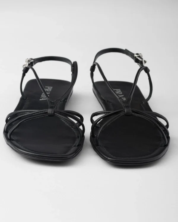 Sandals*Prada Flat leather sandals Black