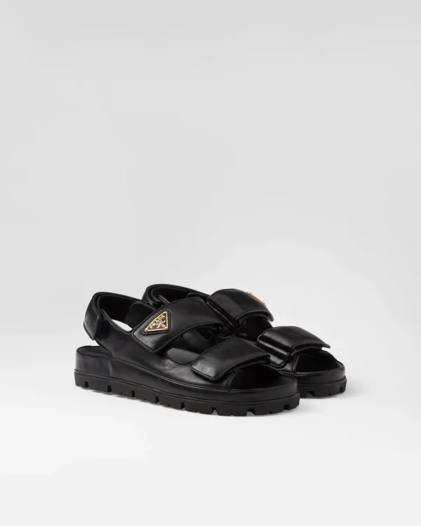 Sandals*Prada Flat nappa leather sandals Black