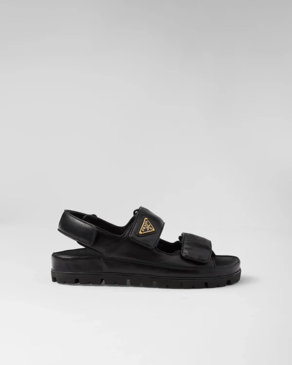 Sandals*Prada Flat nappa leather sandals Black