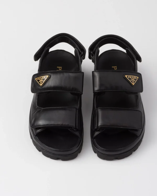 Sandals*Prada Flat nappa leather sandals Black