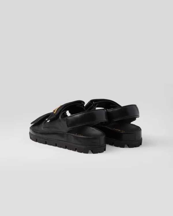 Sandals*Prada Flat nappa leather sandals Black